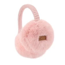 Faux Mink Fur with Knitted Earmuff One Size Rose