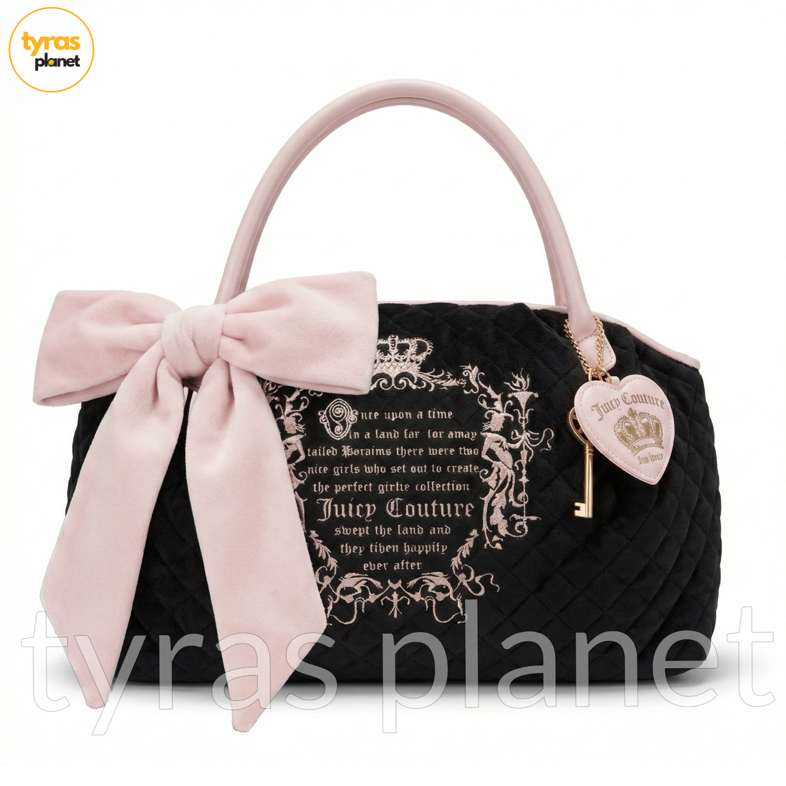 Vintage Royal Juicy Couture Juicy Tale Bowlers Fairy Black Purse Y2K