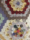 Antique Handmade Hand Quilted Feed Sack Grandmothers Flower Garden Quilt  #186 — photo 7