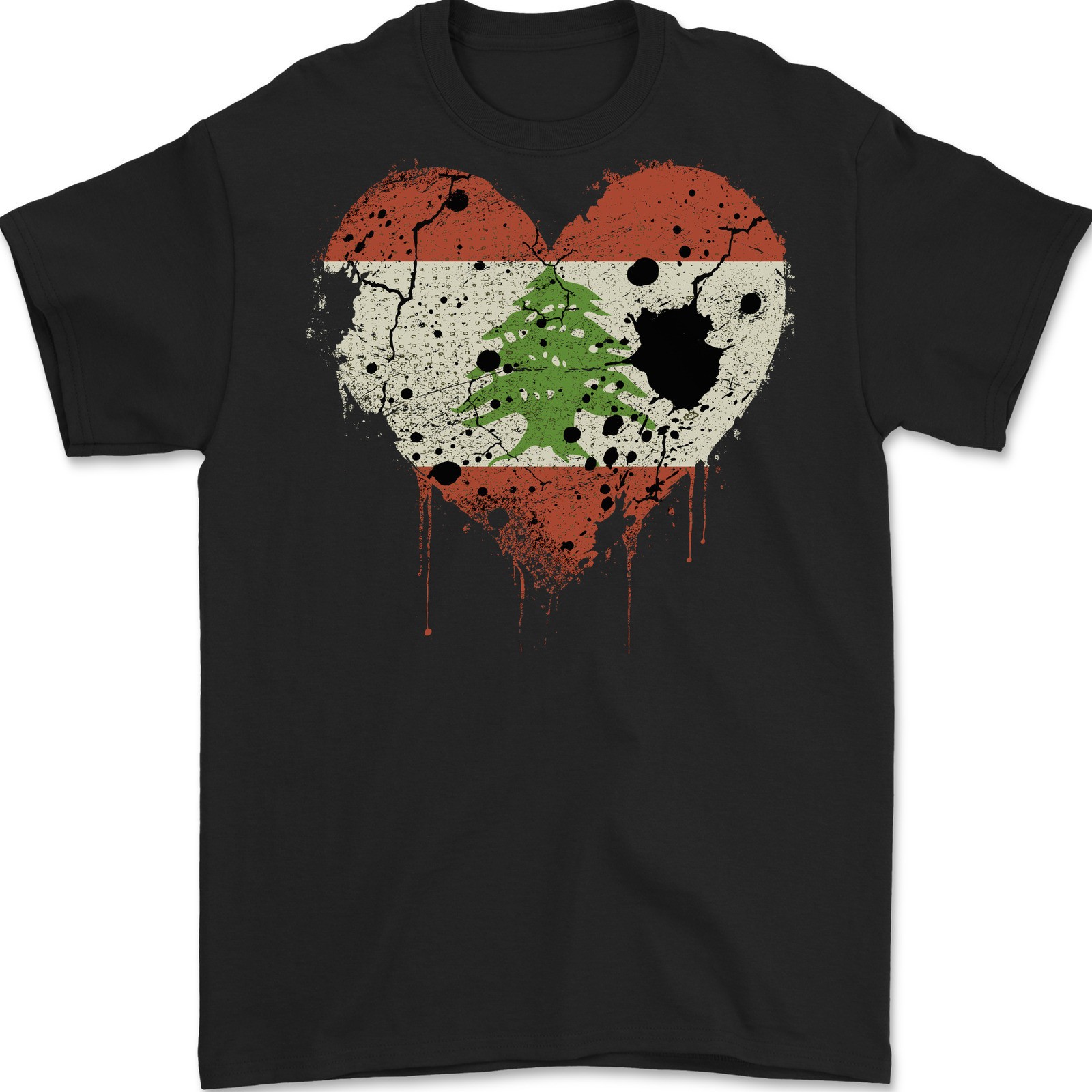 Camiseta De Hombre 100% Algodón Con La Bandera De Líbano Para El Día Del Fútbol