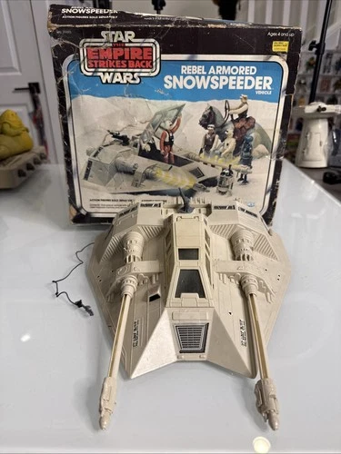 Vintage Star Wars Rebel Snowspeeder Complete W/ Box Vehicle 1980 Kenner Working!