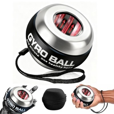 Gyro Ball Hand Exerciser - Metal Wrist & Forearm Strengthener with LED Lights, T