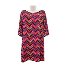 Banana Republic Women's Multicolored Zig Zag Pattern Print Dress Casual Size M