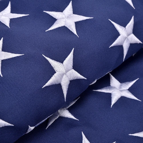 American Flag Pole Sleeve Banner Style 3x5 Ft USA US Flag Embroidered Stars H... - Picture 2 of 6