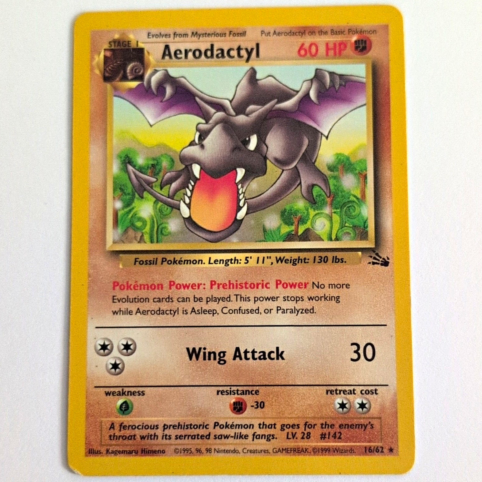 WOTC Fossil Aerodactyl 109/132 Gym Challenge Rare Regular English