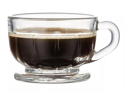 La Rochère Flore Espresso Cups Set of 2 Glass 3.5 oz Clear Coffee Cups France