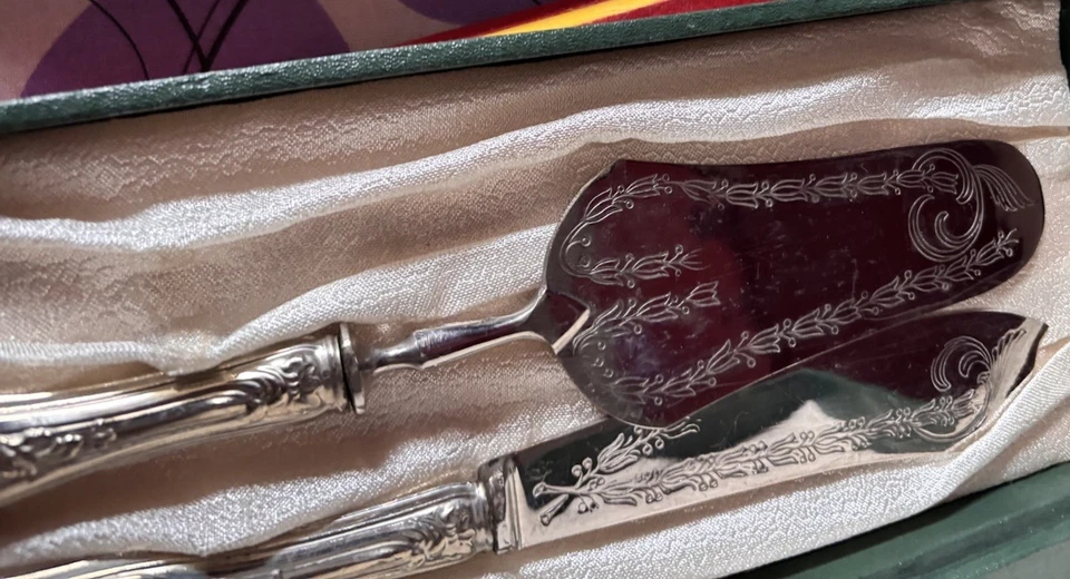 Servizio Posate Da Taglio Dolce Argento 800/900 Vintage - Immagine 4 di 4