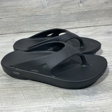 OOfos OOriginal Recovery Sandals Black Mens 10 Women 12 Thong Flip Flops Comfort