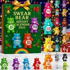 Swear Bear Advent Calendar, 24 Day Funny Countdown with Bears