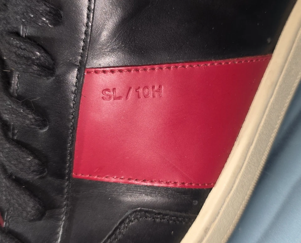 Saint Laurent SL/10H высоты верхний кроссовок черный/красный кожаный - размер ЕС 41 (США 8) - Изображение 4 из 4