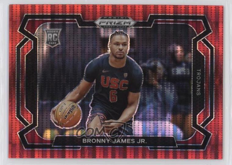 2024 Prizm Draft Picks Red Pulsar Variations /299 Bronny James Jr #86 Rookie RC
