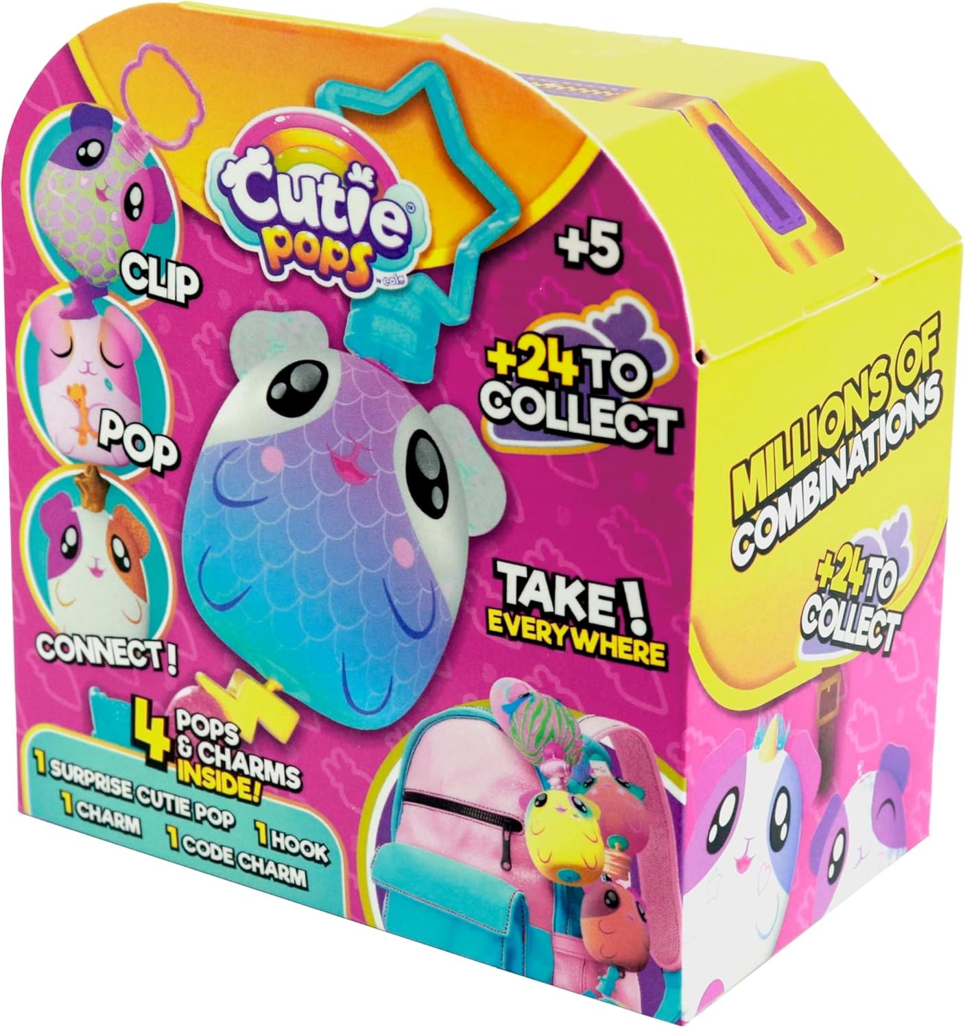 Cutie Pops Mystery Surprise Mini Plush Backpack Purse Bag Charm - Single Pack