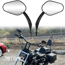 2xMotorcycle Rear View Mirrors For Harley Road King V-Rod Dyna StreetBob Softail