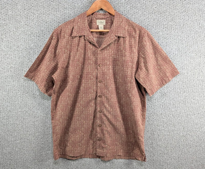 LL BEAN Tribal Ethno Aztekenmuster Hawaii Tropical Casual Button Shirt M Tall