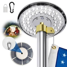 48 LED Solar Powered Flag Pole Light Auto Active Super Bright Waterproof