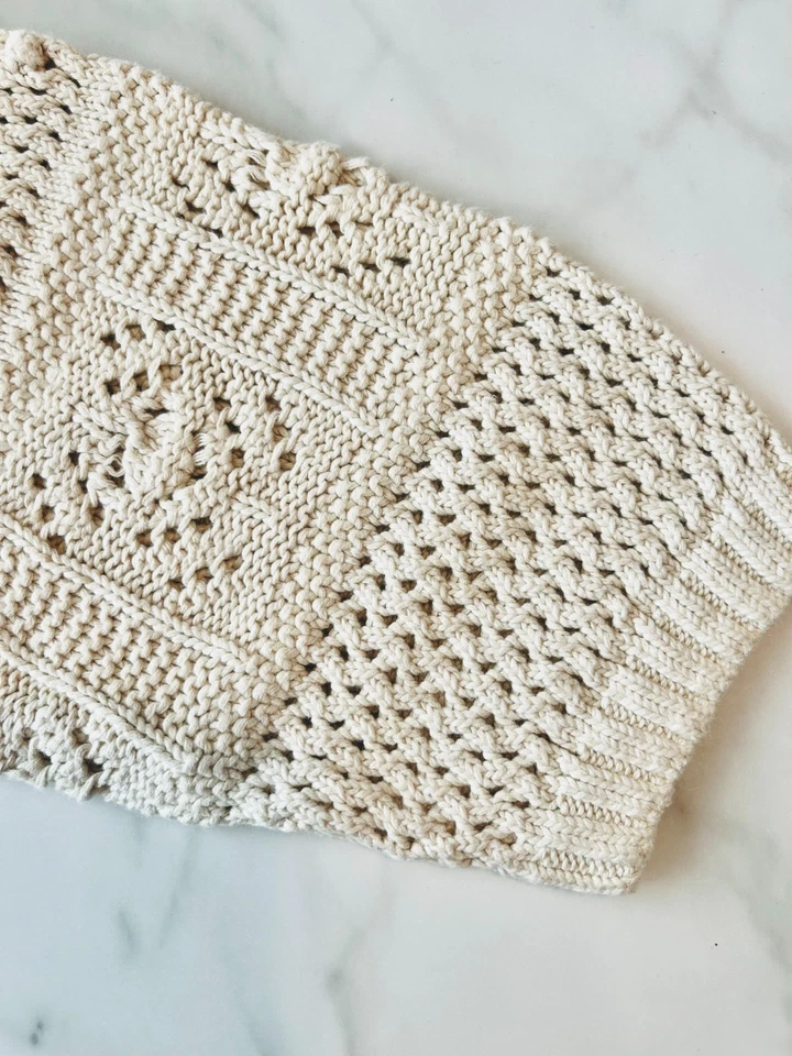 Ladies Marks Pointelle Jumper Long Sleeved 100% Cotton Knit Crochet Sweater NEW - Image 3 of 4