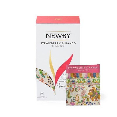 Teas Strawberry and Mango   25 Individually Wrapped Tea Bags   Flavoured Blac...