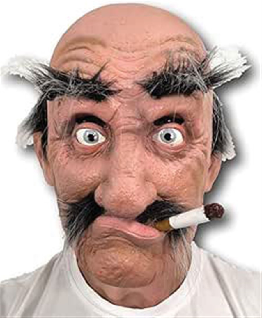 Smokey Joe Latex Mask Adult Funny Old Man Fancy Dress Halloween Mask