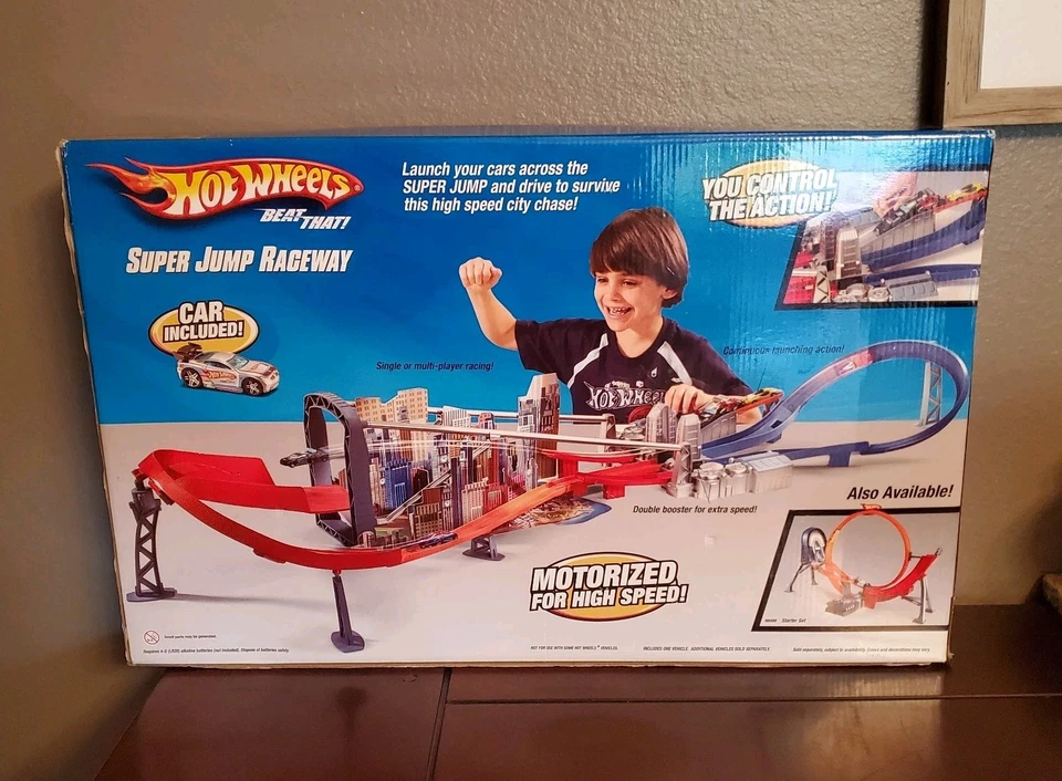 Hot Wheels Super Jump Raceway Motorized Track Set SEALED  - Image 2 of 4