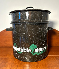 Enamel Cooking Pot Vegetable Steamer - Approximately 3 Quarts / 12 Cups
