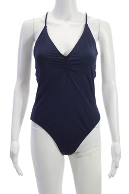 L Space Womens Swimwear Blue Solid 80% Nylon 20% Spandex Size 10
