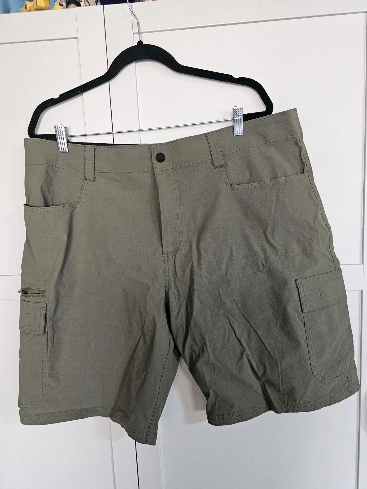 Orvis Mens 38 Tech Cargo Shorts Olive Green Performance Stretch Hiking Outdoor