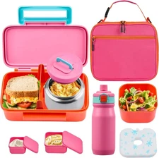Kids Lunch Box with 8oz Thermo, Leakproof Bento Box with Insulated Bag, Kids ...