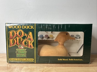 NOS Vintage Wood Duck Paint Kit 1983 Stoney Point Decoys Do A Duck Solid Wood