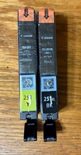 2 Canon Ink Cartridges - 251XL BK Black 251Y Yellow Sealed - No Box