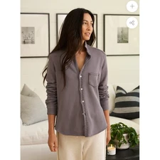 Frank & Eileen 'Eileen' Triple Fleece Button Up Elephant Women's Size L EUC