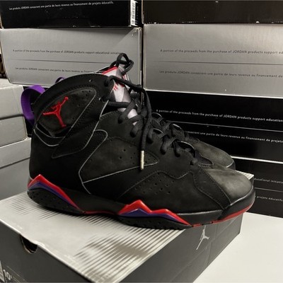 Nike Air Jordan VII 7 Retro 2002 Black/Red/Violet 304775 006 Raptors