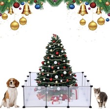 12 piezas cercas para árboles de Navidad 12 x 12 pulgadas transparentes para perros niños