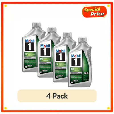 4pk Mobil 1 ESP Full Synthetic Motor Oil 0W-30, 1 Qt Advanced Engine Protection