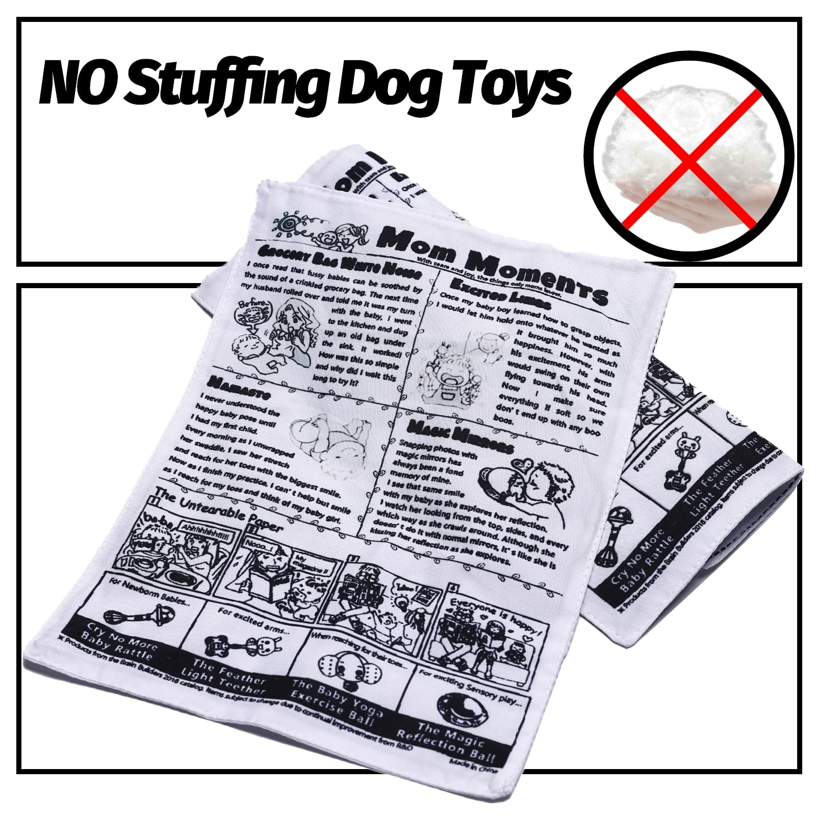 Best Interactive Dog Toys for Boredom - Newspaper Squeaker 4PCS Toy Puppy Small