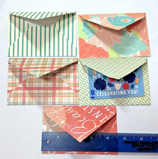 Mini GIFT/NOTE CARDS Envelopes - Set of 5. Handmade With Flat Card Incl.
