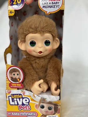 Rare limited Little Live Pets My Baby Monkey Mini Pepi Peach sounds/reactions 