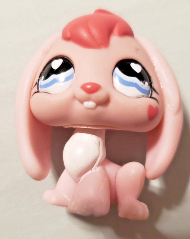LPS Littlest Pet Shop #557 Pink Valentine Bunny Rabbit Hearts LPS Authentic HTF