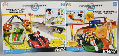 K'NEX MARIO KART WII MARIO VS YOSHI & BOWSER VS FIREBALLS BUILDING SETS NEW