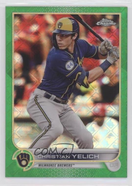 2022 Topps Chrome Logofractor Edition Green Refractor 6/99 Christian Yelich 0m4q
