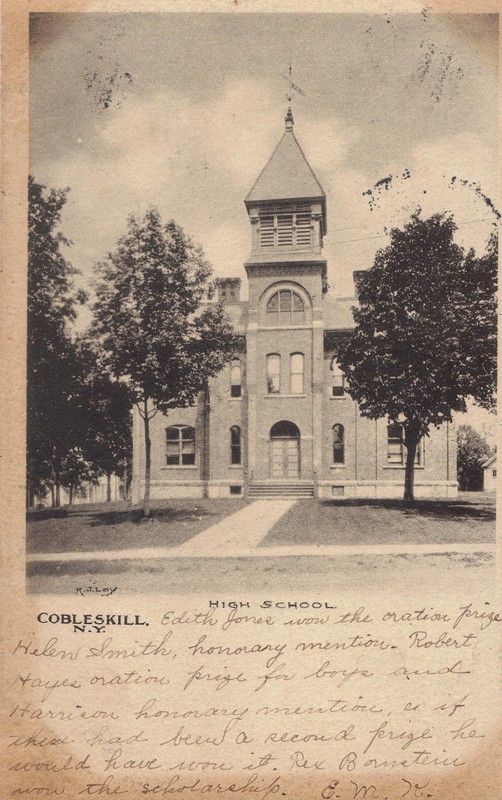Cobleskill NY  High School  1906 B/W   UDB  Postcard Interesting message *