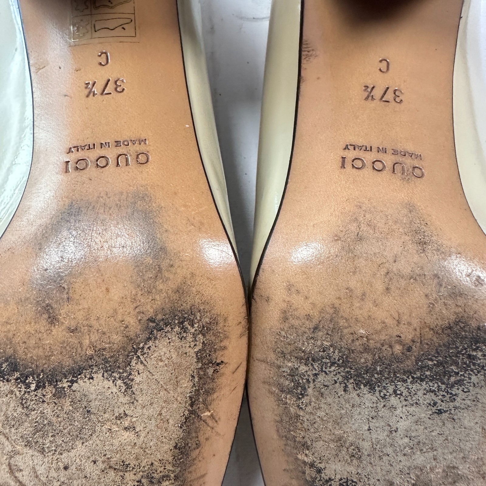 Authentic Gucci Retro 90s Beige Horsebit Pump Heels Size 37.5 EU 4.5 UK image 6