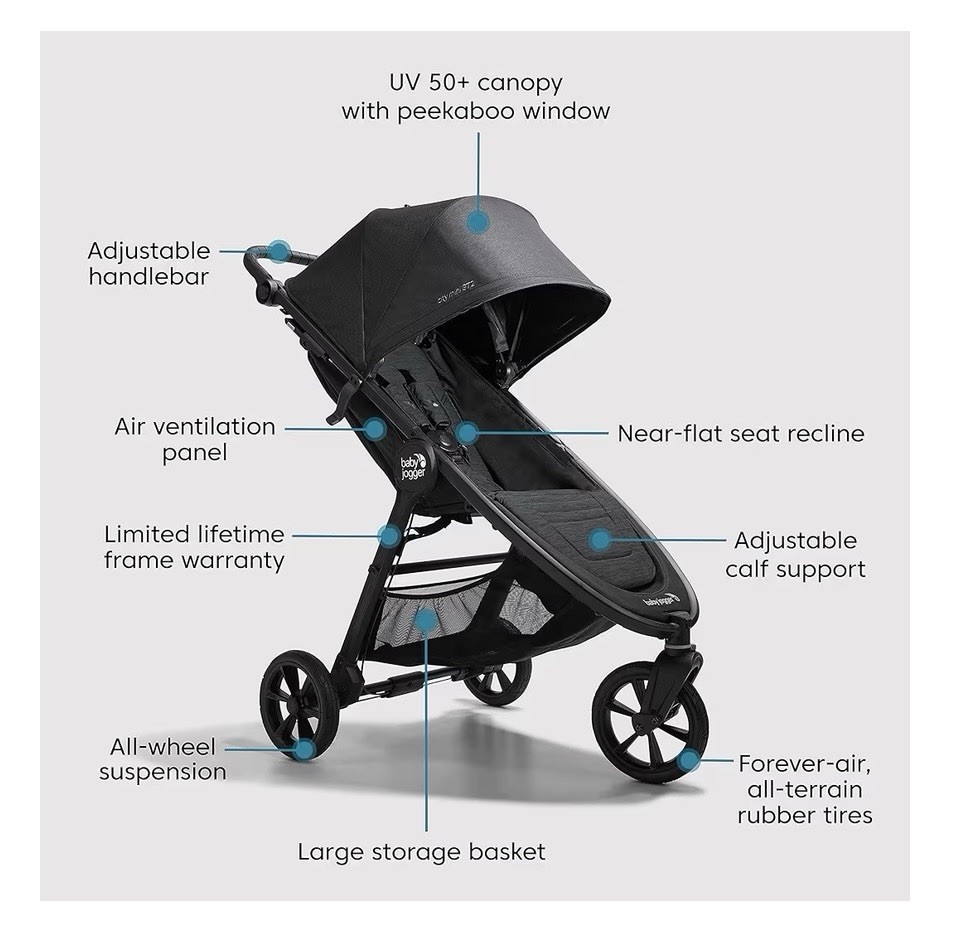 Baby Jogger City Mini GT2 Single Stroller - Opulent Black