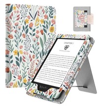 Moko Case for 6  Kindle 11th Generation 2024/2022 Flower Design PU Leather