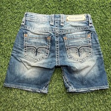 Rock Revival Lydia Easy Short Denim Shorts Womens 25 Blue Cut-Off