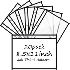 20 PCS Black 9.9x12.5 Inch Dry Erase Sleeve Job Ticket Holders Plastic