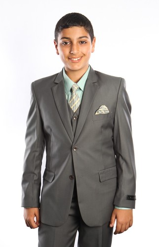 Boys 5 Piece Suit Kids Toddler Formal Dress Ring Bearer Suits With Shirt & Tie - Picture 10 of 28