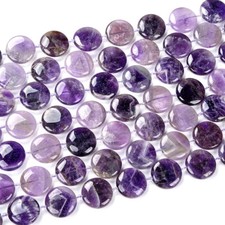Natural Amethyst Gemstone Round Button 22MM 25MM 28MM 30MM Loose Beads D421 