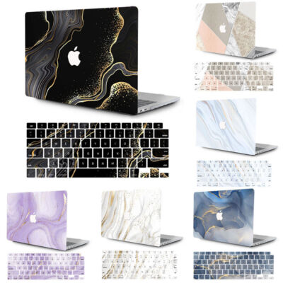 2in1 Snap On Marble Hard Shell Case Cover for MacBook Air Pro