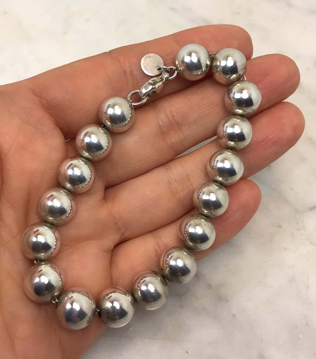 TIFFANY & CO IRRIDESSE Double Strand PEARL Cushion Toggle 925 Silver  Bracelet | ap-metals
