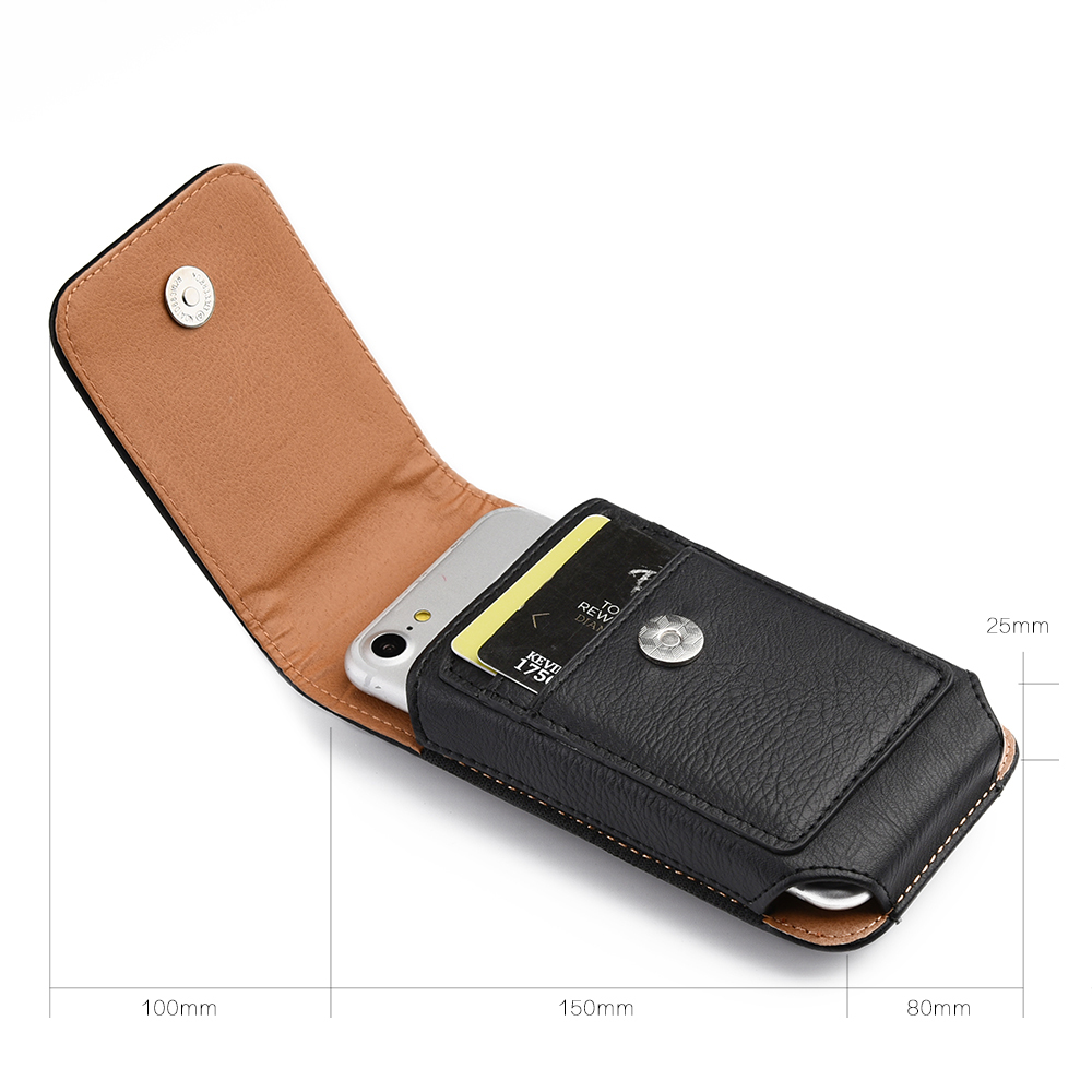 Porta Smartphone Da Cintura Custodia Fondina In Pelle PU Per IPhone E Smartphone Grandi - Con Clip Per Cintura, Nero E Marrone Custodia IPhone 15 Apple - Foto 12